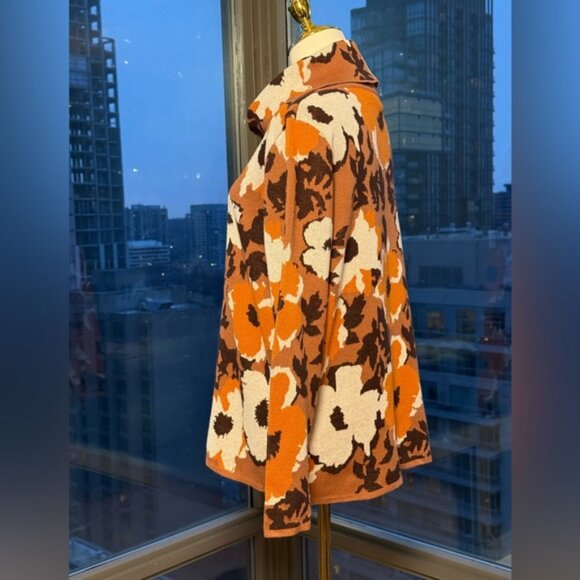 🆕 FARM Rio 🧿 NWOT Retro Flowers Turtleneck, Orange & Brown - Picture 8 of 13